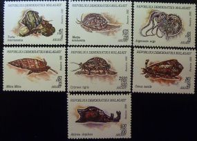 Malagasy 1992 Scott #1122 - Scott #1128  Bugs Bees Beetles Animals On Stamps FISH   Asia Stamp Collecting BRASIL Bangladesh Elephant Marine life Leopard   Spotted Deer Belize  Bear Tiger Birds of Prey Owls Hawks Eagles Animals  Stamps  Topical Stamps  Domestic Animals Rare Stamps Fly Nature Stamps Mollusks