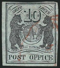 St. Louis Mo., 10c Black  St Louis Bears Stamp