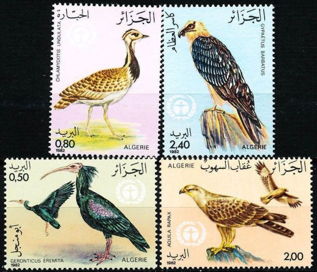 ALGERIA 1982 PROTECTED BIRDS SC# 701-04