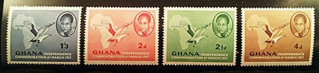 Ghana Stamps Scott # 1 - 4 MNH (Minkus # 161 - 164) MINT 1957 Independance March